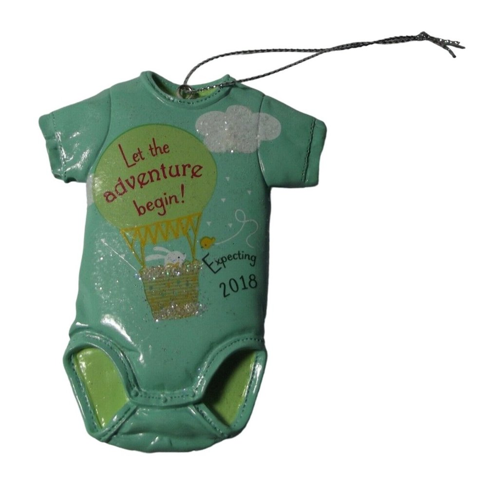 HEIRLOOM 2018 PARENTS-TO-BE CHRISTMAS ORNAMENT green boy or girl expecting